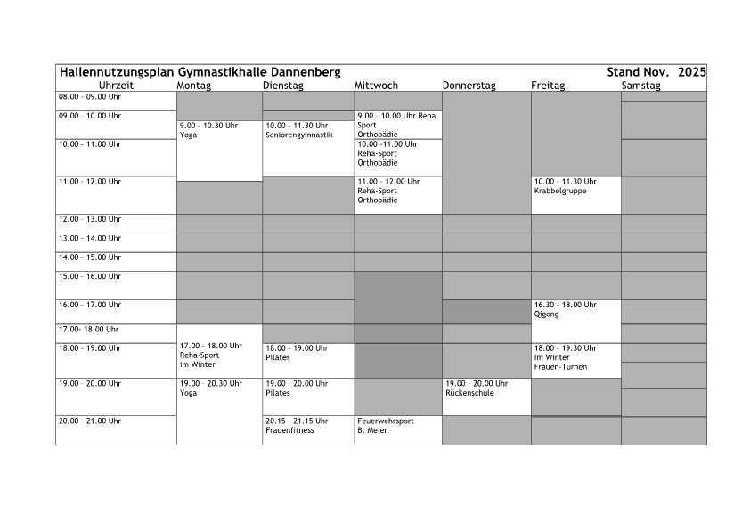 HallennutzungsplanGymnastikhalle 1125 p1